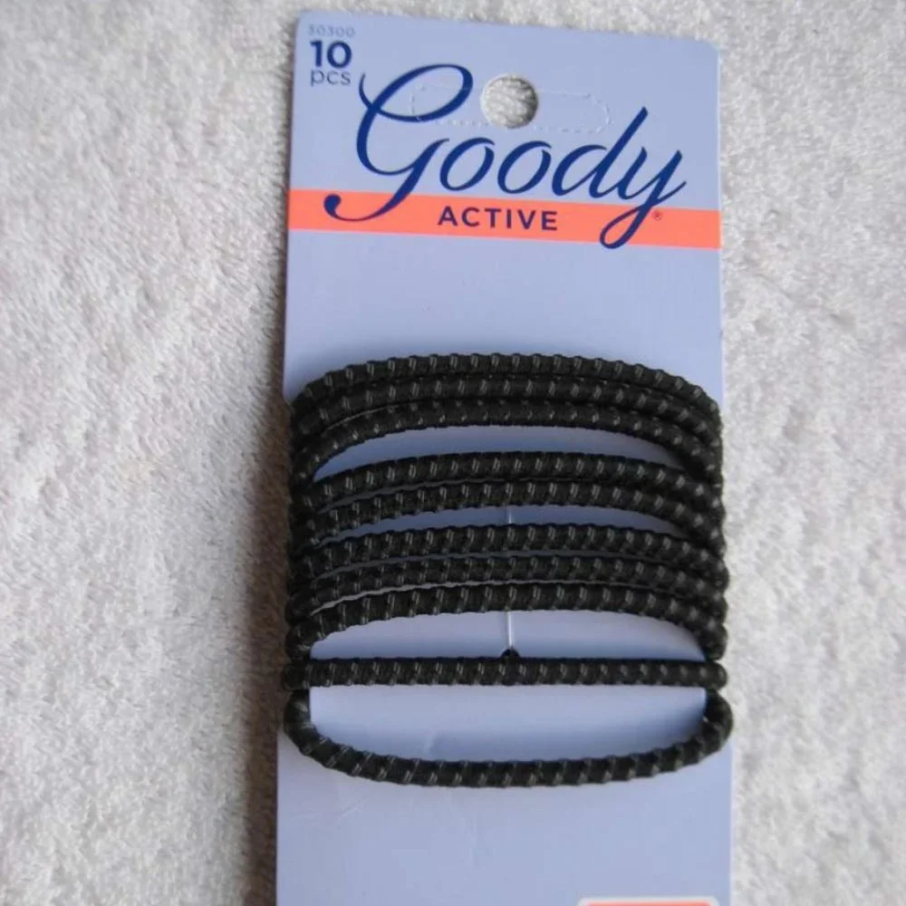 10 Black 2018 Goody Ouchless Stay Put Ponytailer Hair Bands No Metal Elastics